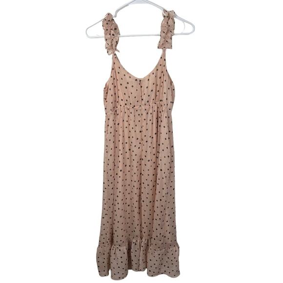 NWT Madewell Ruffle Strap Wrap Maxi Dress Size 4P Inkspot Dots Pink Retro Party - Picture 5 of 14